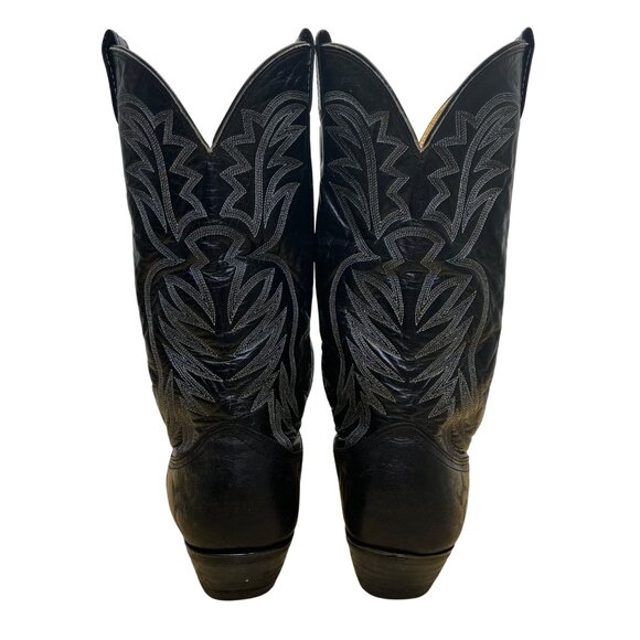Nocona Men’s Black Leather Intricate Stitching Western Cowboy Boots Size 10 D - Picture 5 of 11